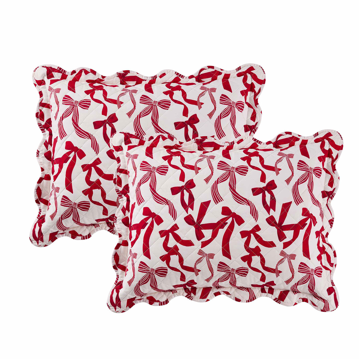 Hallmark Holiday Scallop Bow 3 Pc. Quilt Set - Full/Queen front pillows image number 3