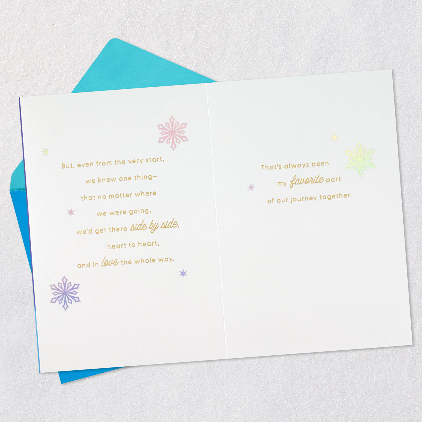 Foxes Under Star Husband Christmas Card Open card with envelope image number 4