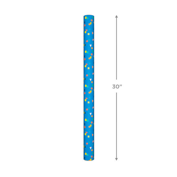 Colorful Confetti on Blue Wrapping Paper, 20 sq. ft., , large image number 4