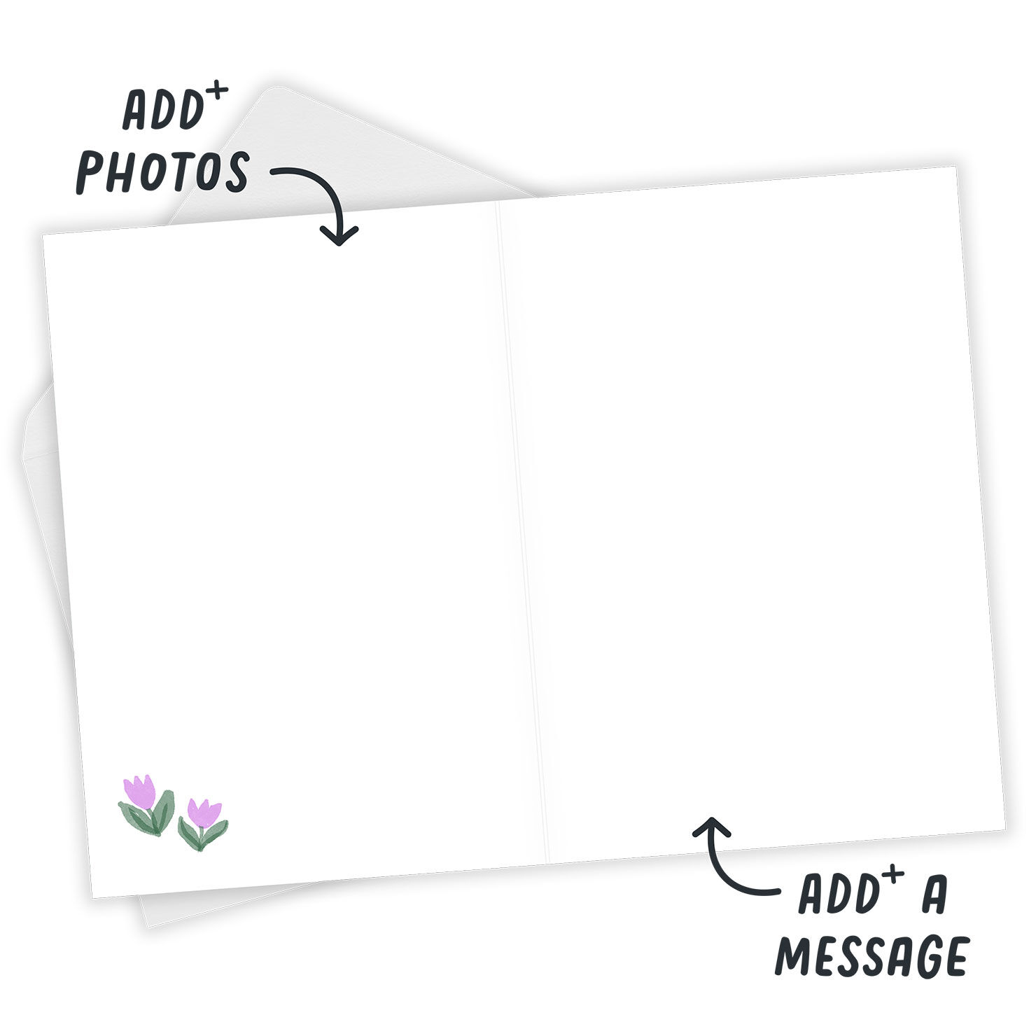 Pink Green Watercolor Frame Personalized Card Open Card with Envelope indicating personalization image number 4