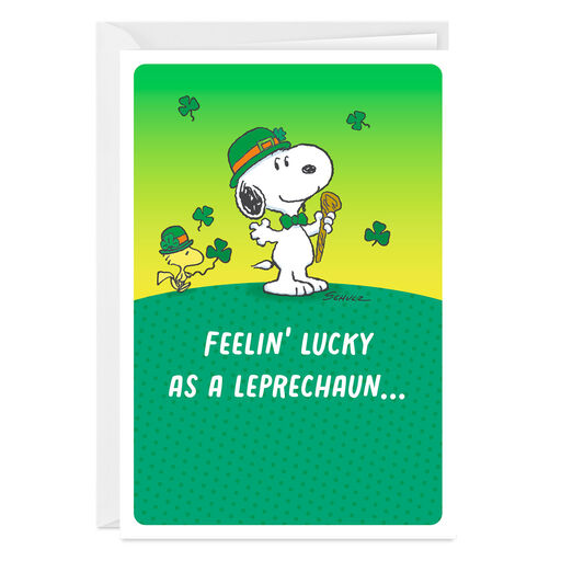 Peanuts® Snoopy Leprechaun Folded St. Patrick's Day Photo Card, 