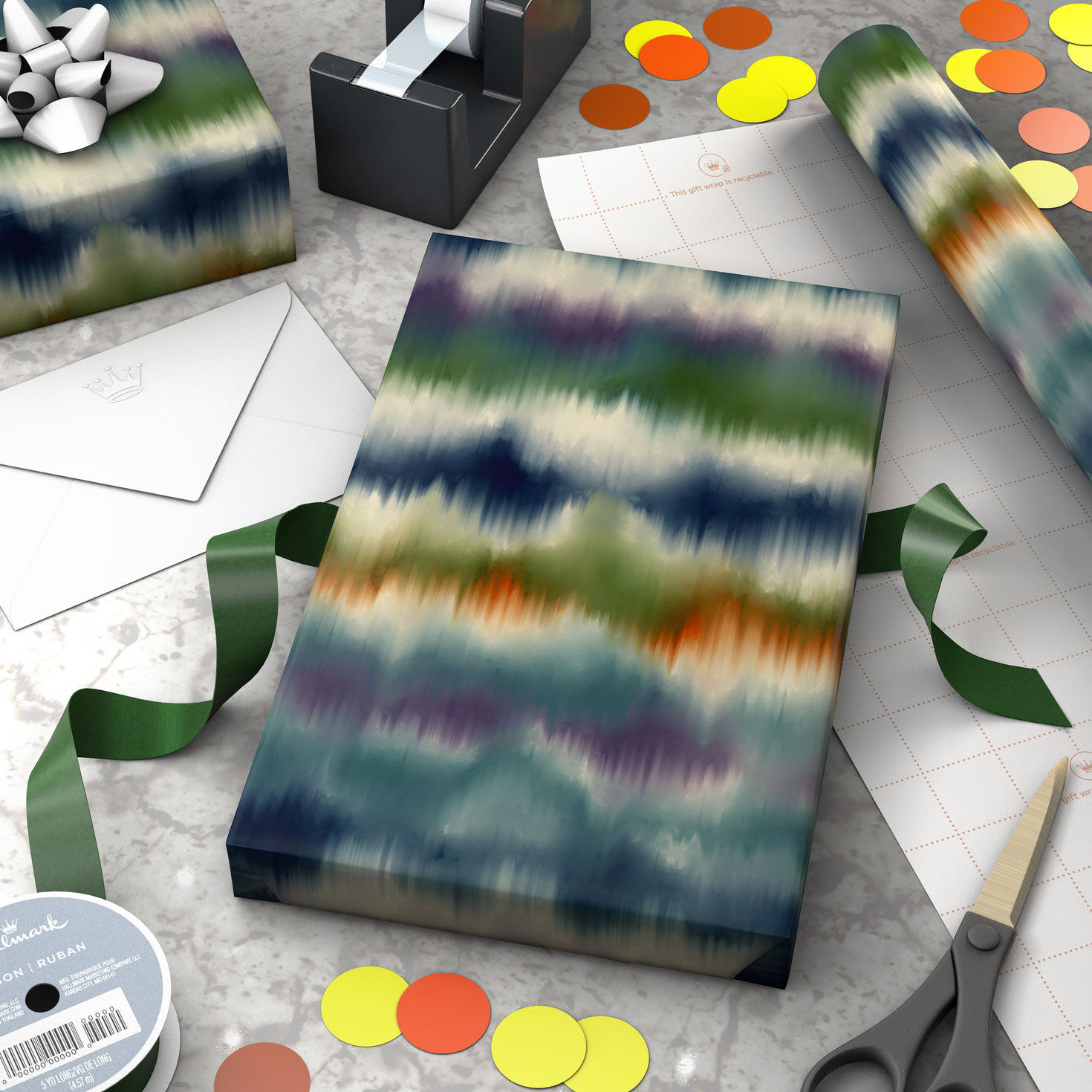 Watercolor Ikat Wrapping Paper, 20 sq. ft., , large image number 2