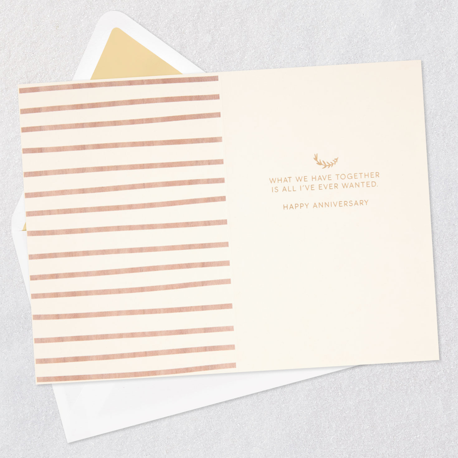 Botanical Heart Anniversary Card Open card with envelope image number 3