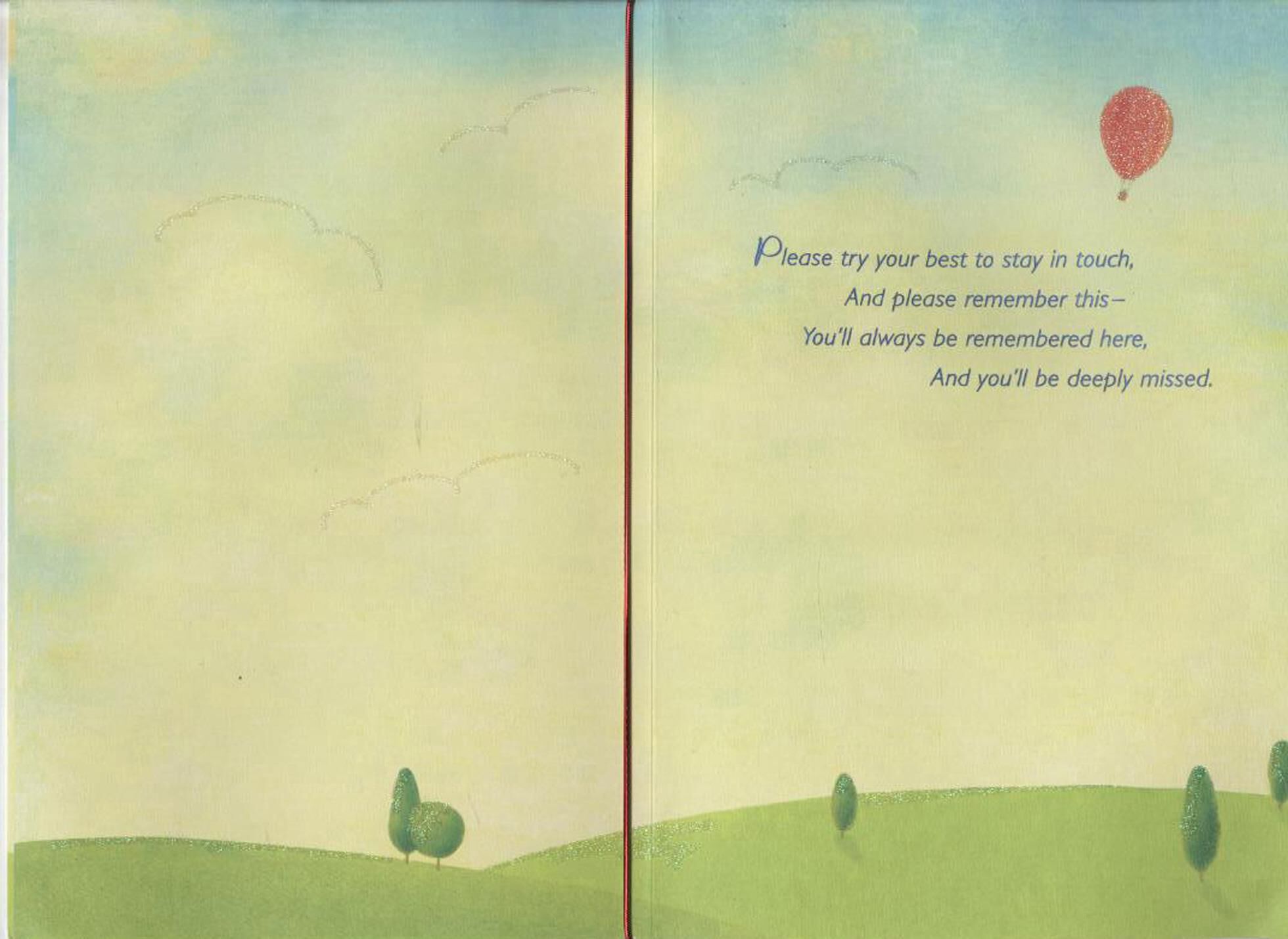 Hot Air Balloon in Sky Goodbye Card
