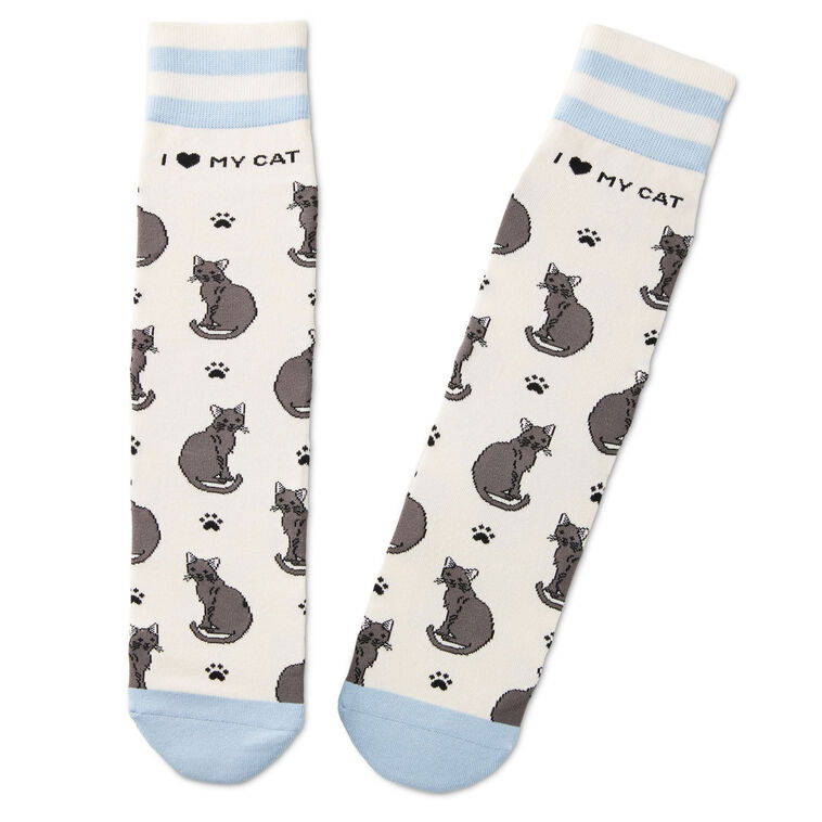 I Love My Black Cat Crew Socks