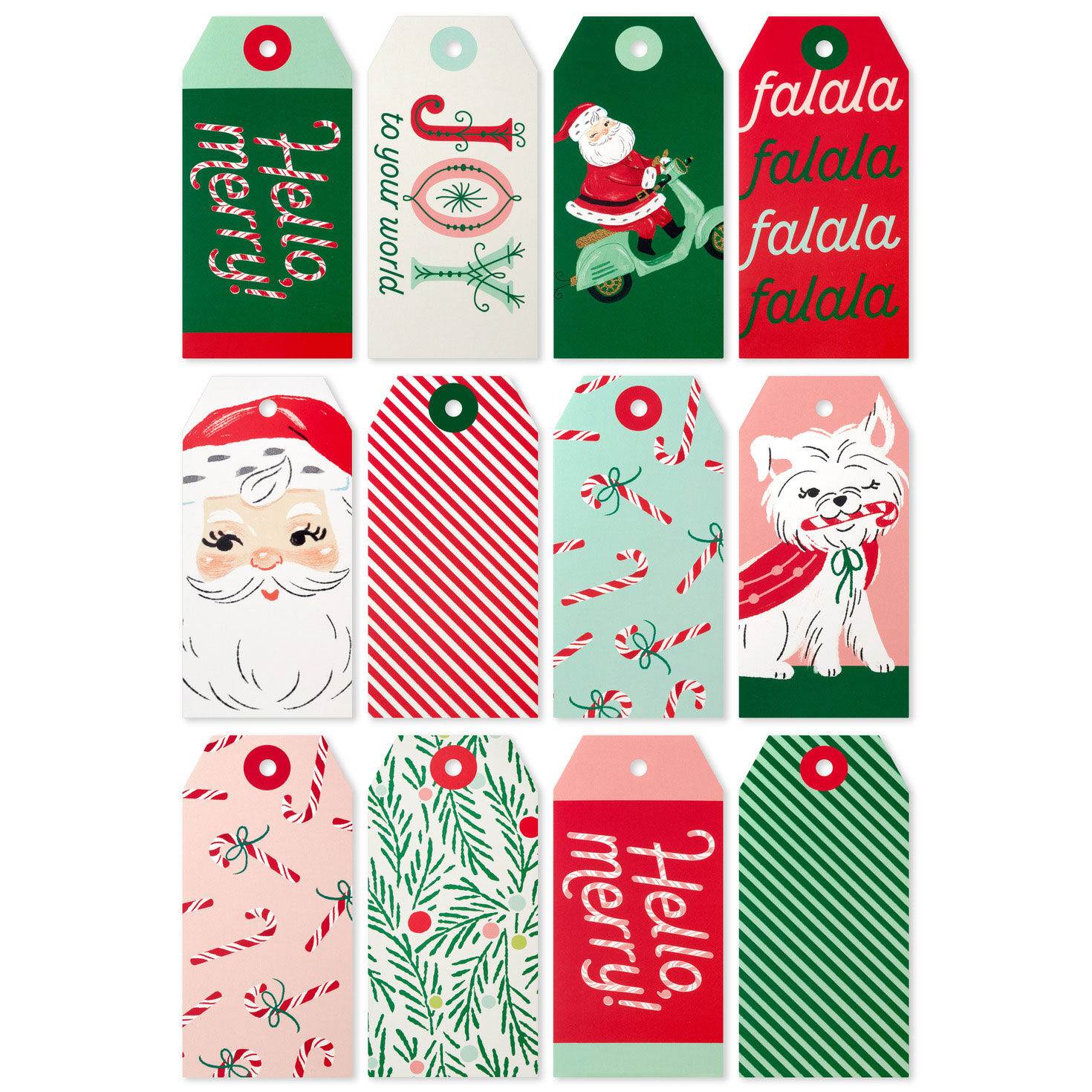 Hello Merry 12-Pack Assorted Christmas Gift Tags