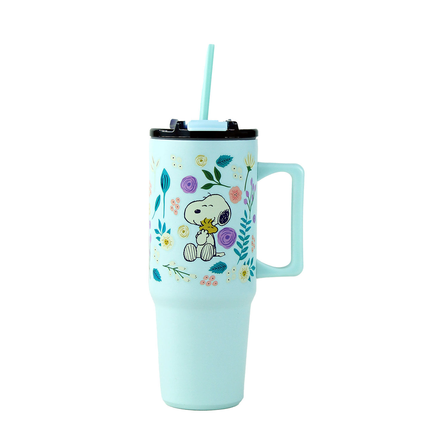 Snoopy Stainless Steel Cup With Lid and Straw  image number 2