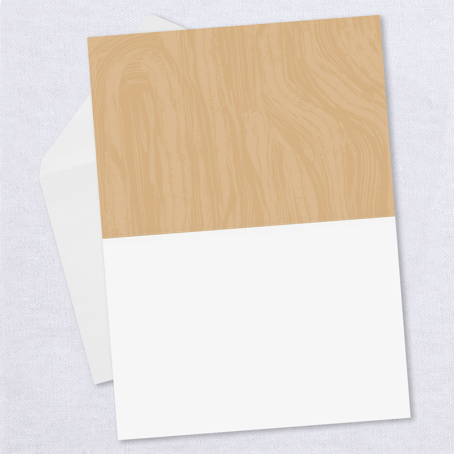 Circle Photo Woodgrain Edges Personalized Card  image number 2