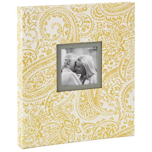Gold Shimmer Paisley Refillable Photo Album, 