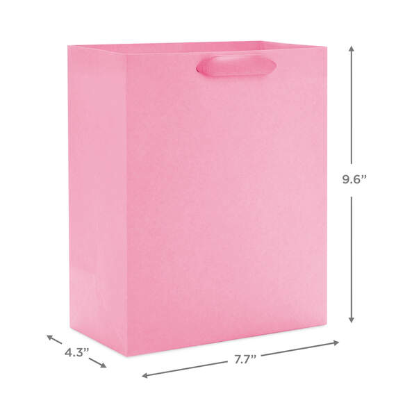 9.6" Pink Medium Gift Bag, Light Pink, large image number 3