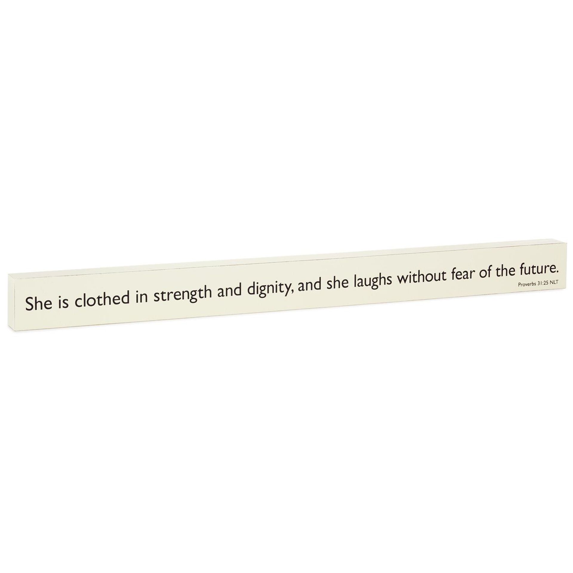 Strength And Dignity Scripture Wood Quote Sign 23 5x2 Plaques