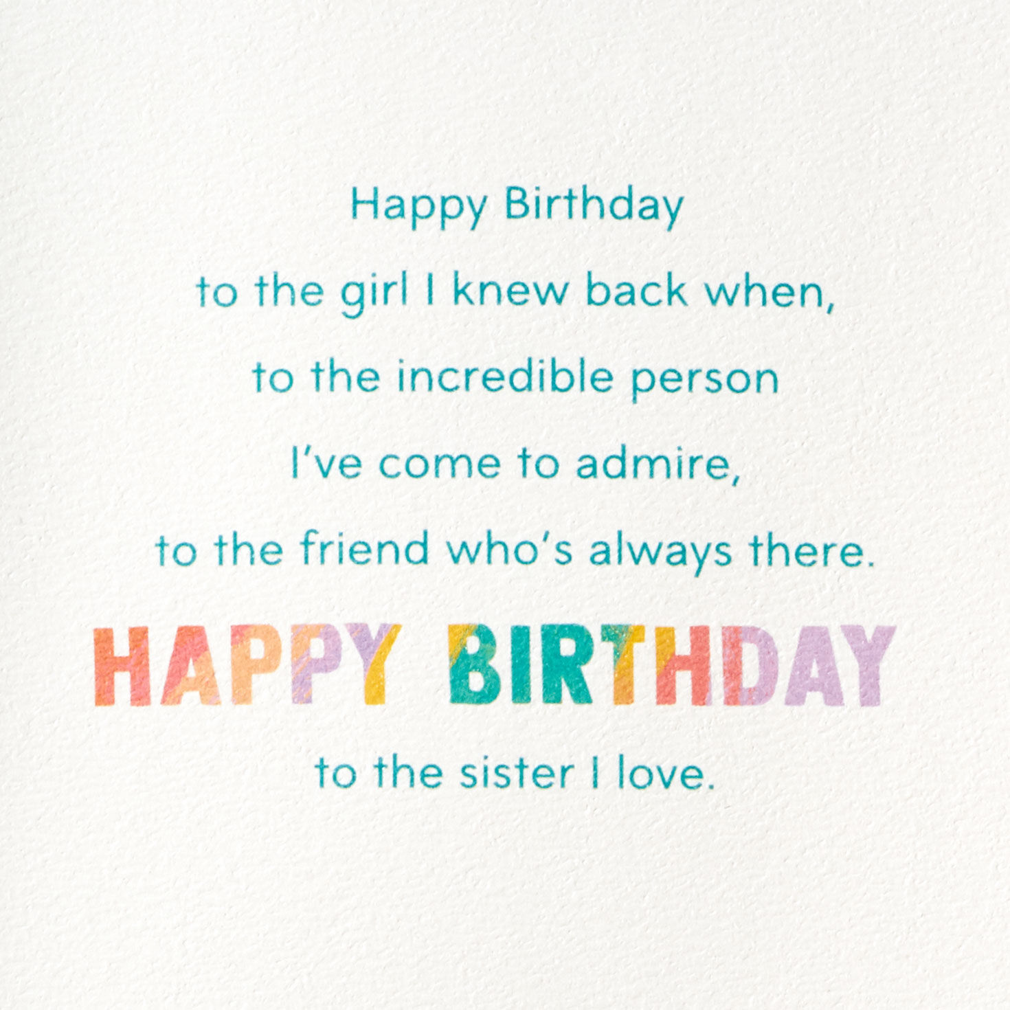 Incredible Person I Admire Birthday Card for Sister, , large image number 2