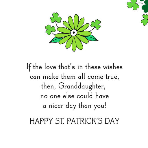 Wishes Full of Love St. Patrick's Day Card for Granddaughter, 