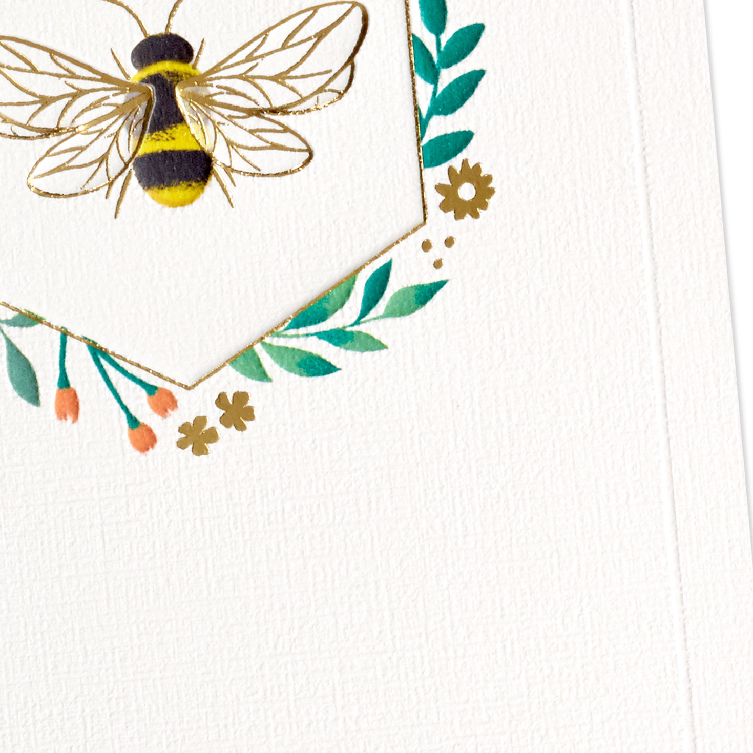 Flowers and Bee Signature Blank Card Card Front Detail image number 4
