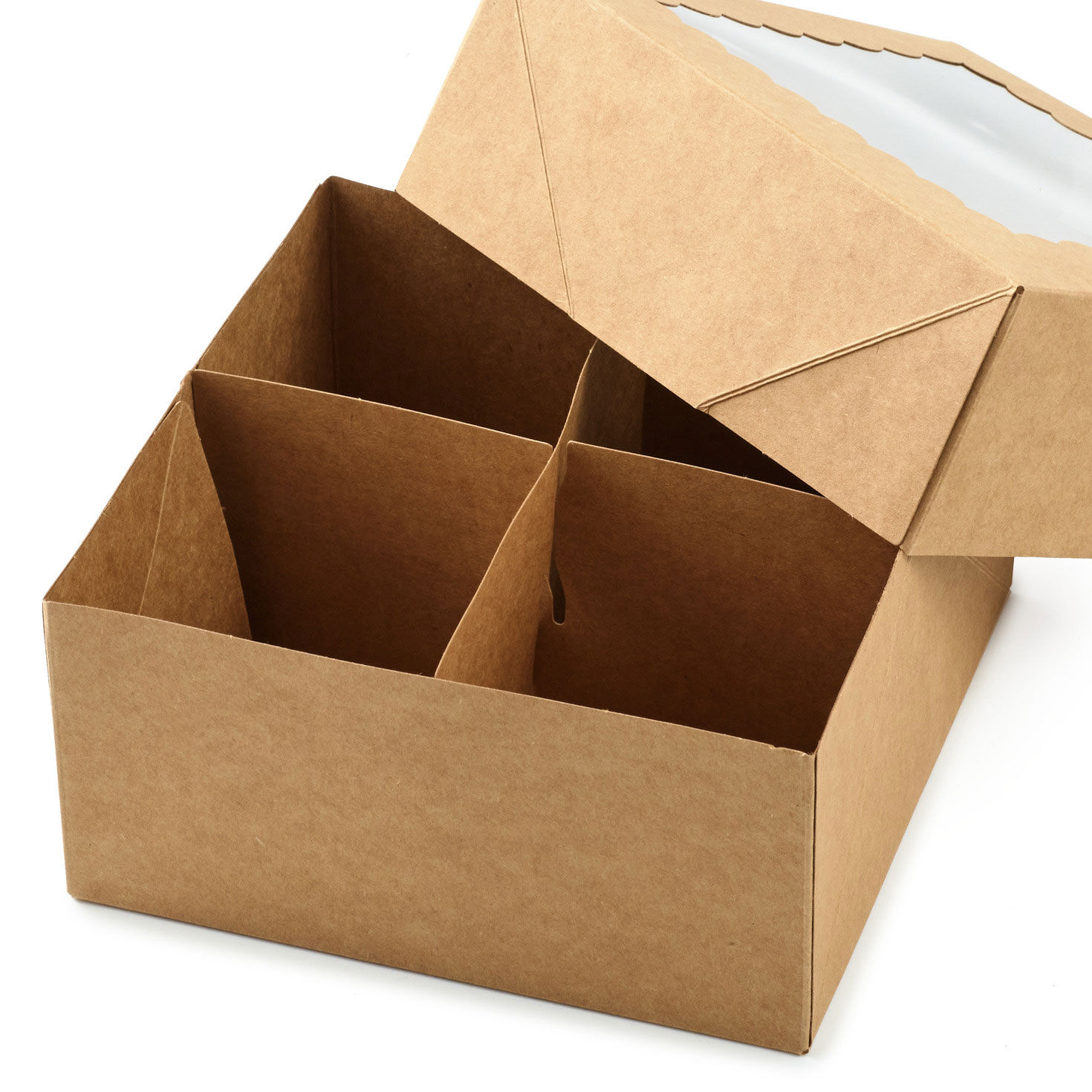 Scalloped Window Kraft Holiday Gift Box open image number 3