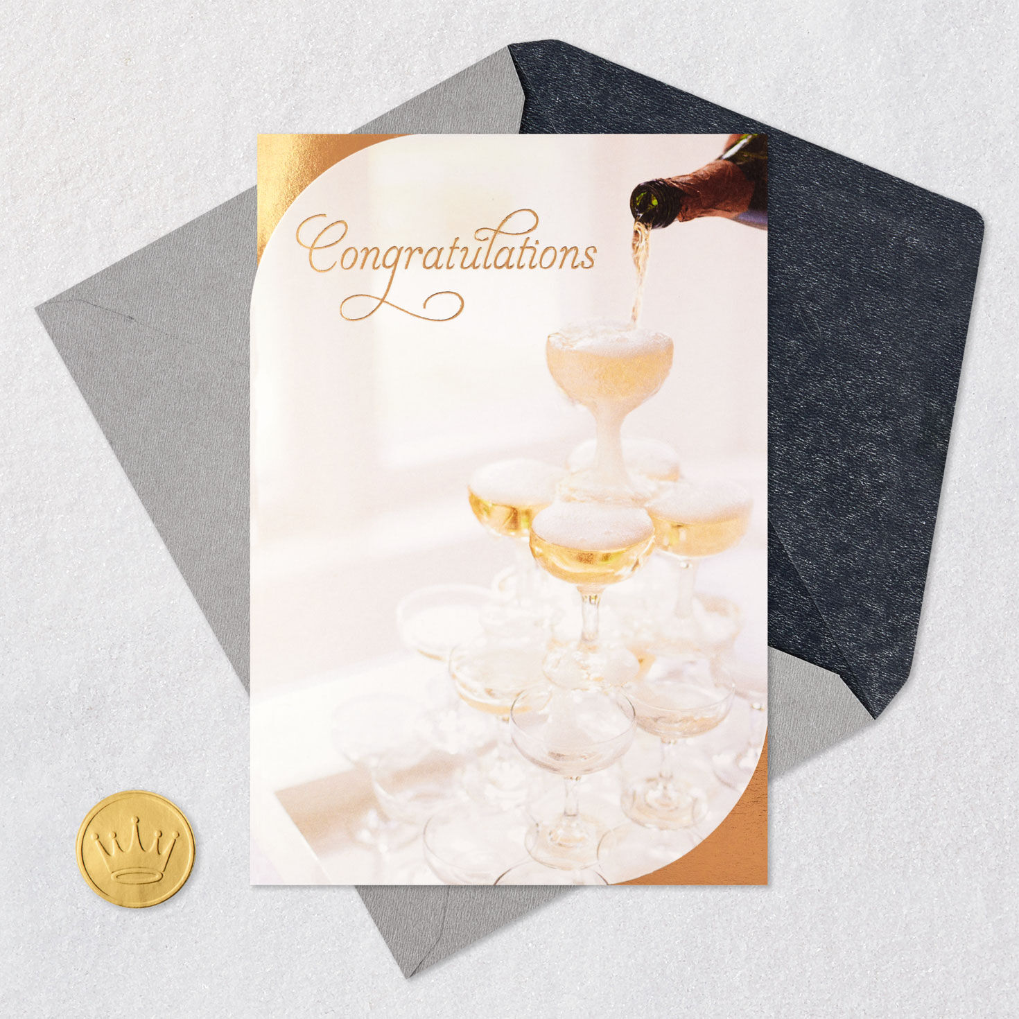 Champagne Glasses Wedding Card  image number 5