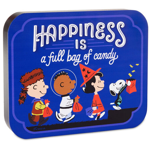 Peanuts® Happiness Is a Full Bag of Candy Quote Sign, 9.5x7, 