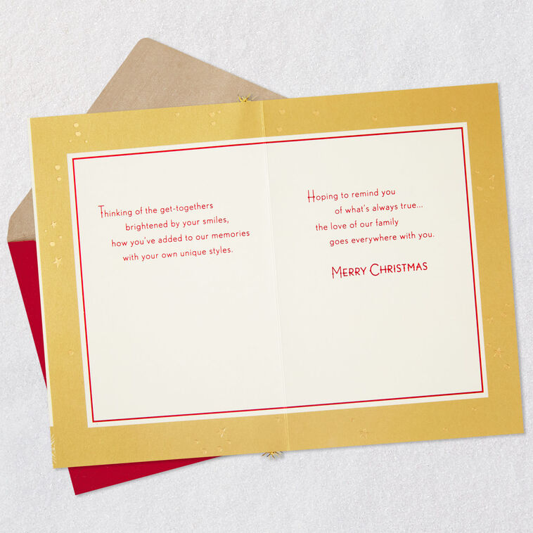 Gold Tree Christmas Card for Daughter and Son-in-Law Open card with envelope image number 4