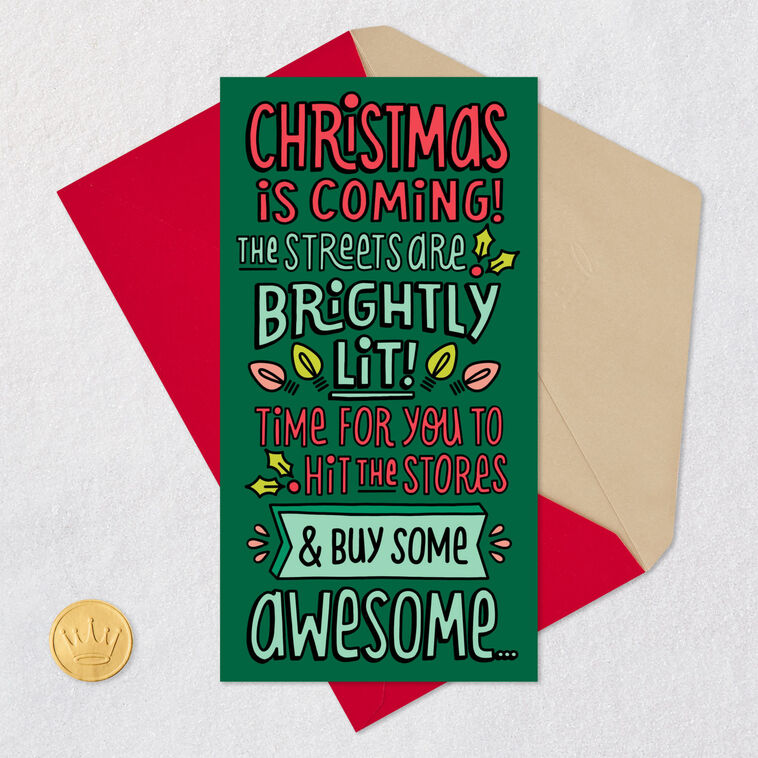 Red and Green Lettering Gift Card Holder Christmas Card Signing card image number 6