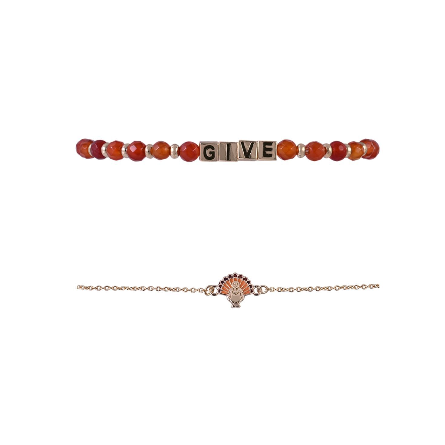8pc Fall Theme Bracelet Set upclose view image number 2
