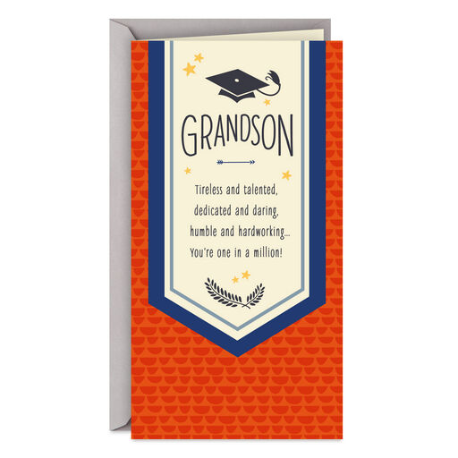 One in a Million Money Holder Graduation Card for Grandson, 