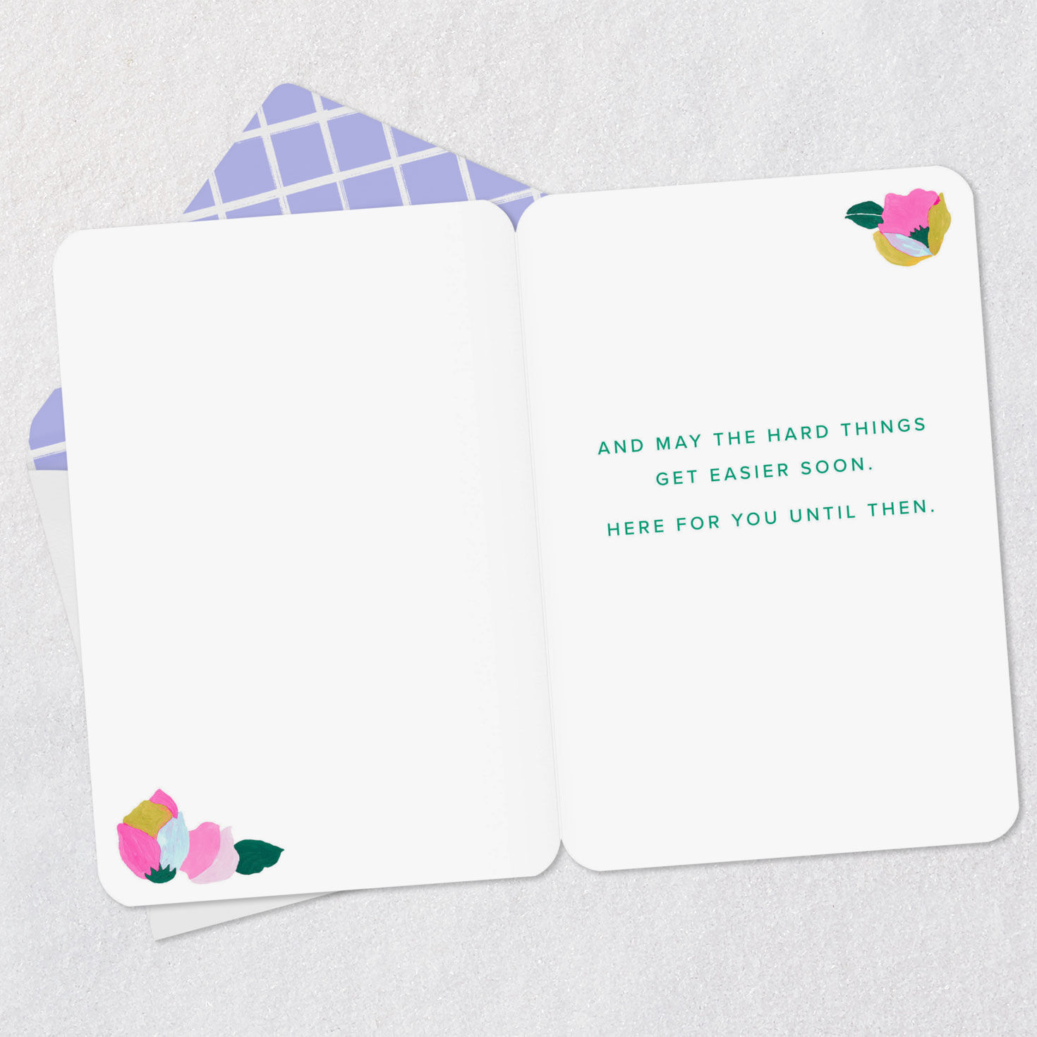 Bee and Flowers Encouragement Card Open card with envelope image number 3