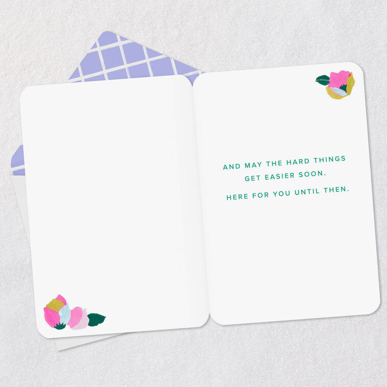 Bee and Flowers Encouragement Card Open card with envelope image number 3