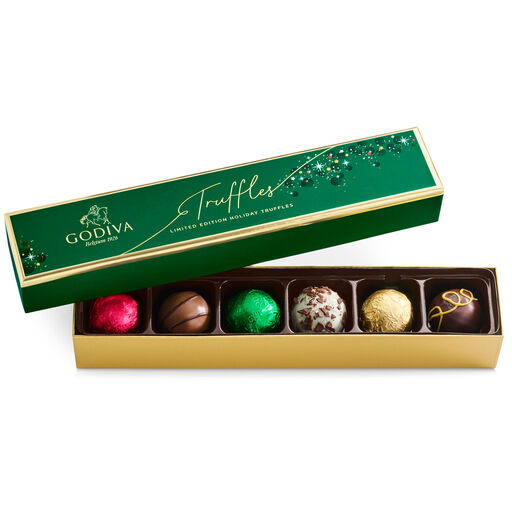 Godiva Chocolate Truffle Flight Holiday Gift Box, 6 pieces, 