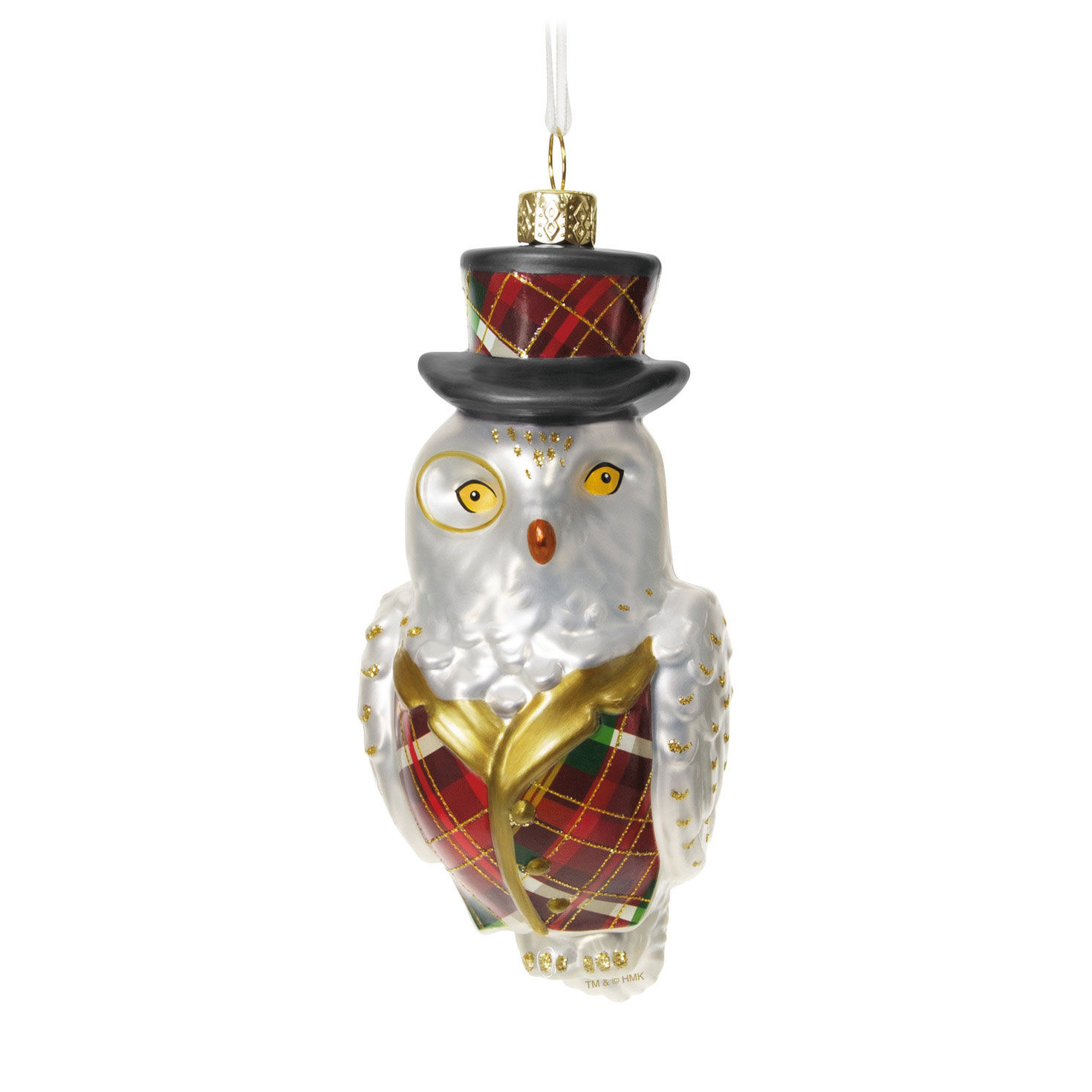 Dapper Owl Glass Ornament