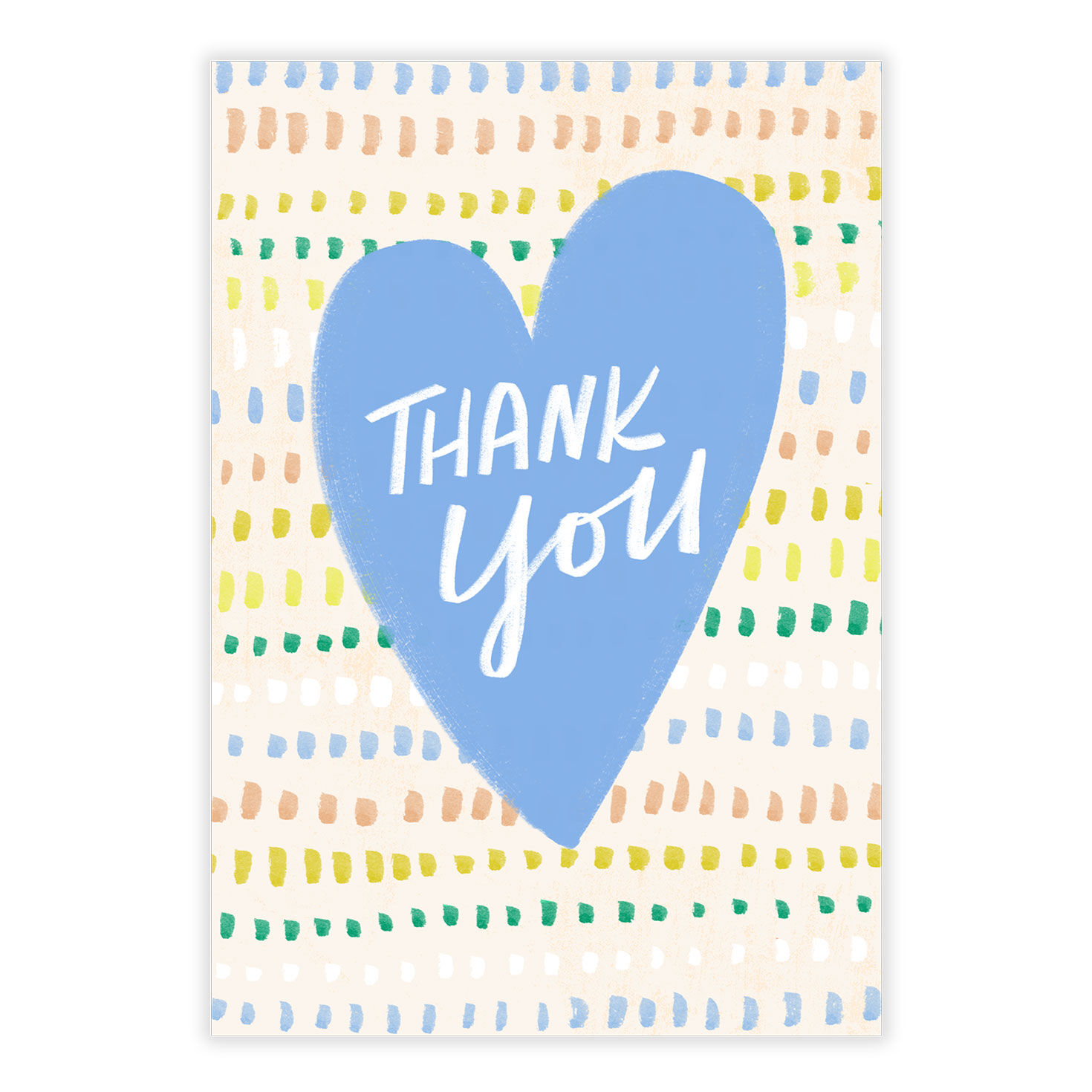 Blue Heart Colored Spots Thank You Card front image number 2