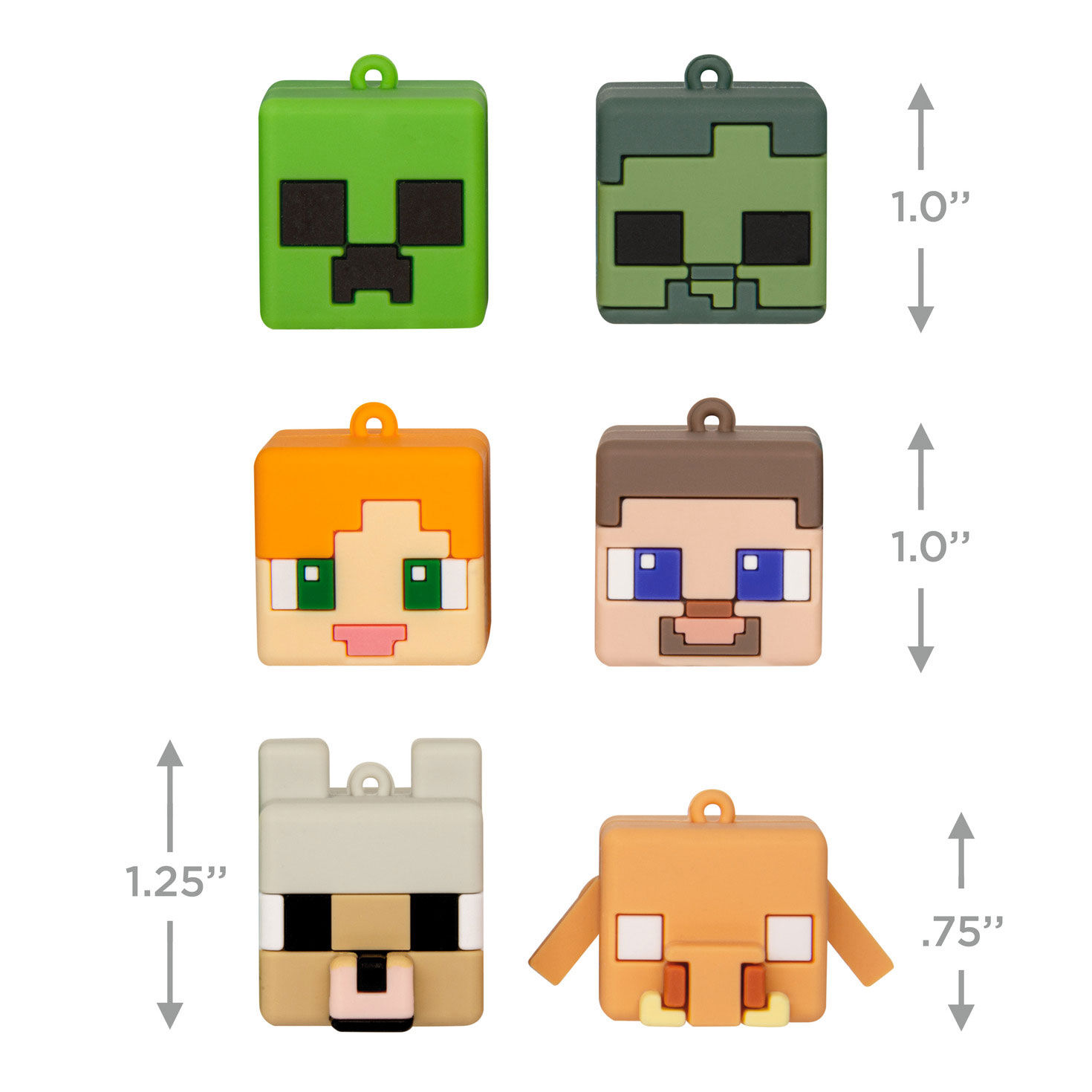 6 Minecraft Mini Christmas Ornaments measurement image number 3
