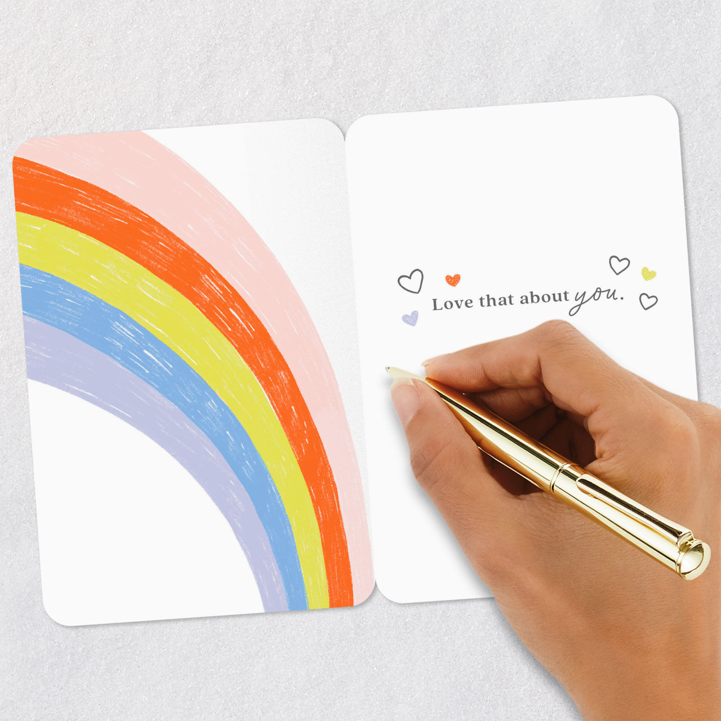 Hand With Rainbow Love Card Signing card image number 6