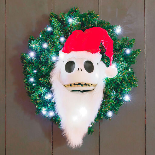 Disney Tim Burton's The Nightmare Before Christmas Jack Skellington Wreath With Light, Sound and Motion, 24", 