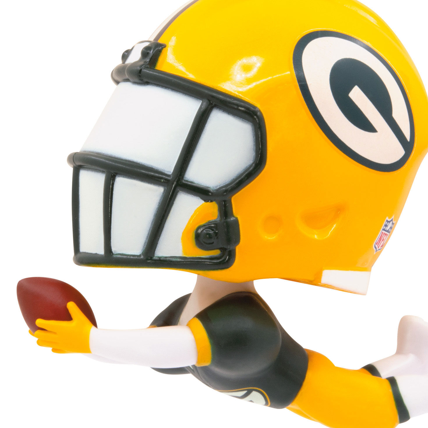 Green Bay Packers Bobblehead Christmas Ornament upclose view image number 5