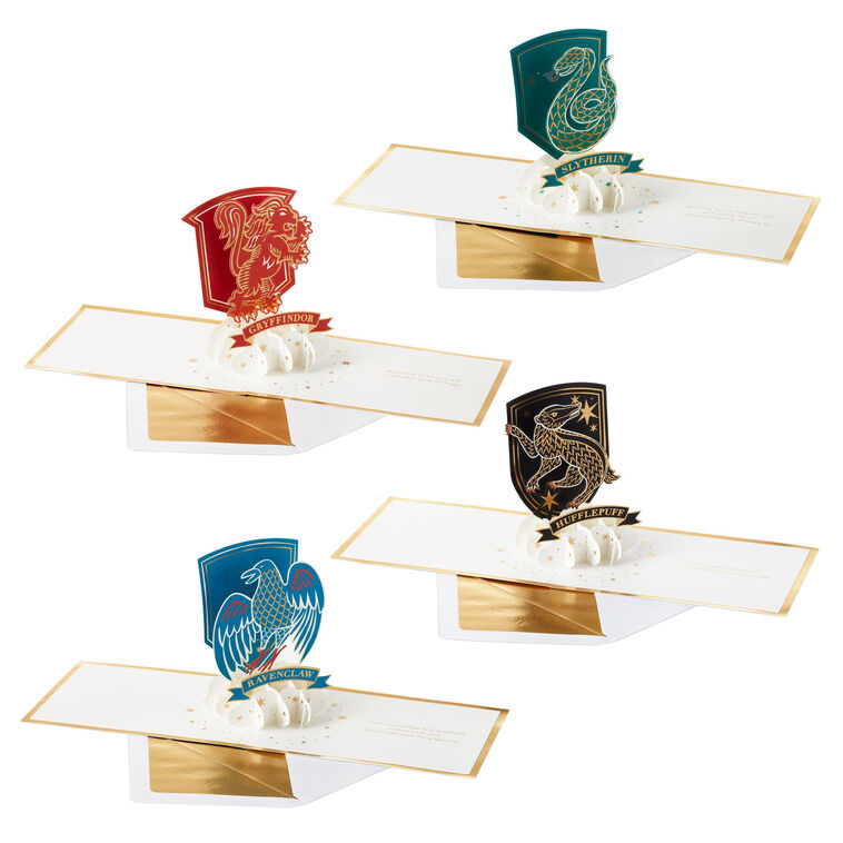 Harry Potter House Crests 3D Pop-Up Cards, Pack of 4 - Boxed Cards | Hallmark Harry Potter House Crests 3D Pop-Up Cards, Pack of 4 - Boxed Cards | Hallmark