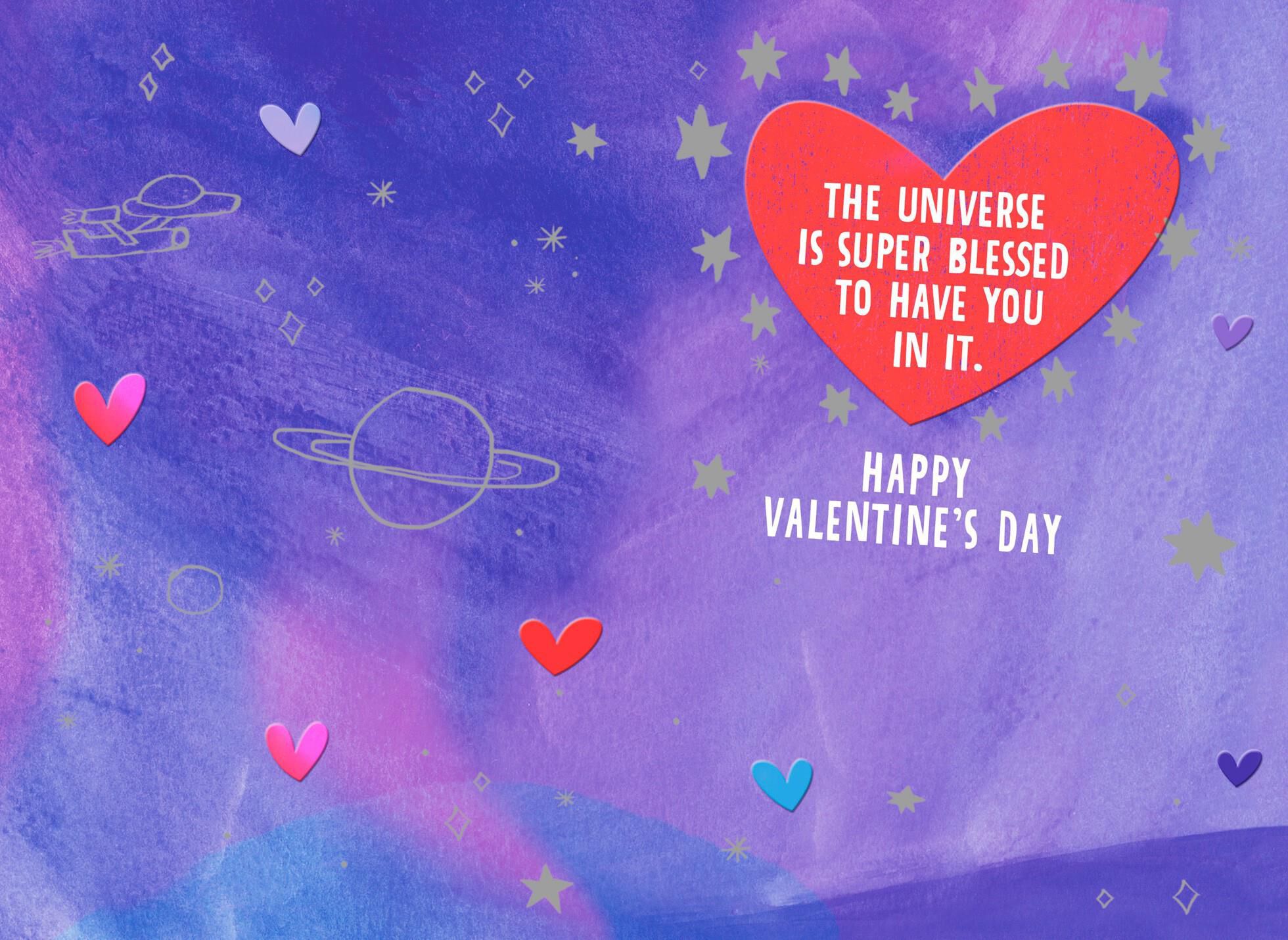 Astronaut Cat Valentine's Day Card for Godson