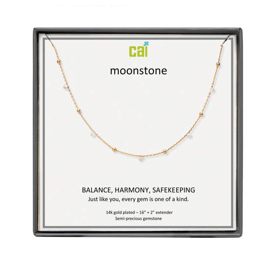 CAI Jewelry Gold and Moonstone Satellite Necklace