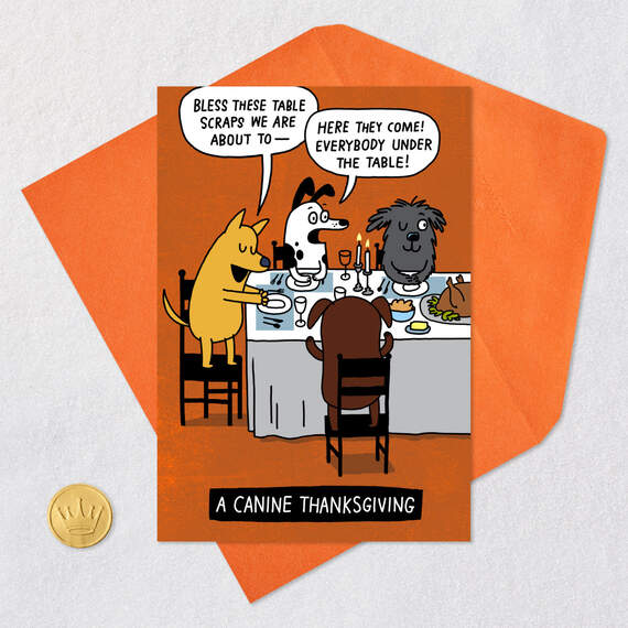 Canine Thanksgiving Funny Thanksgiving Card, , large image number 5