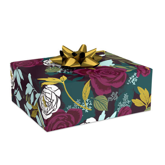 Bold Floral on Teal Wrapping Paper, 20 sq. ft., , large image number 2