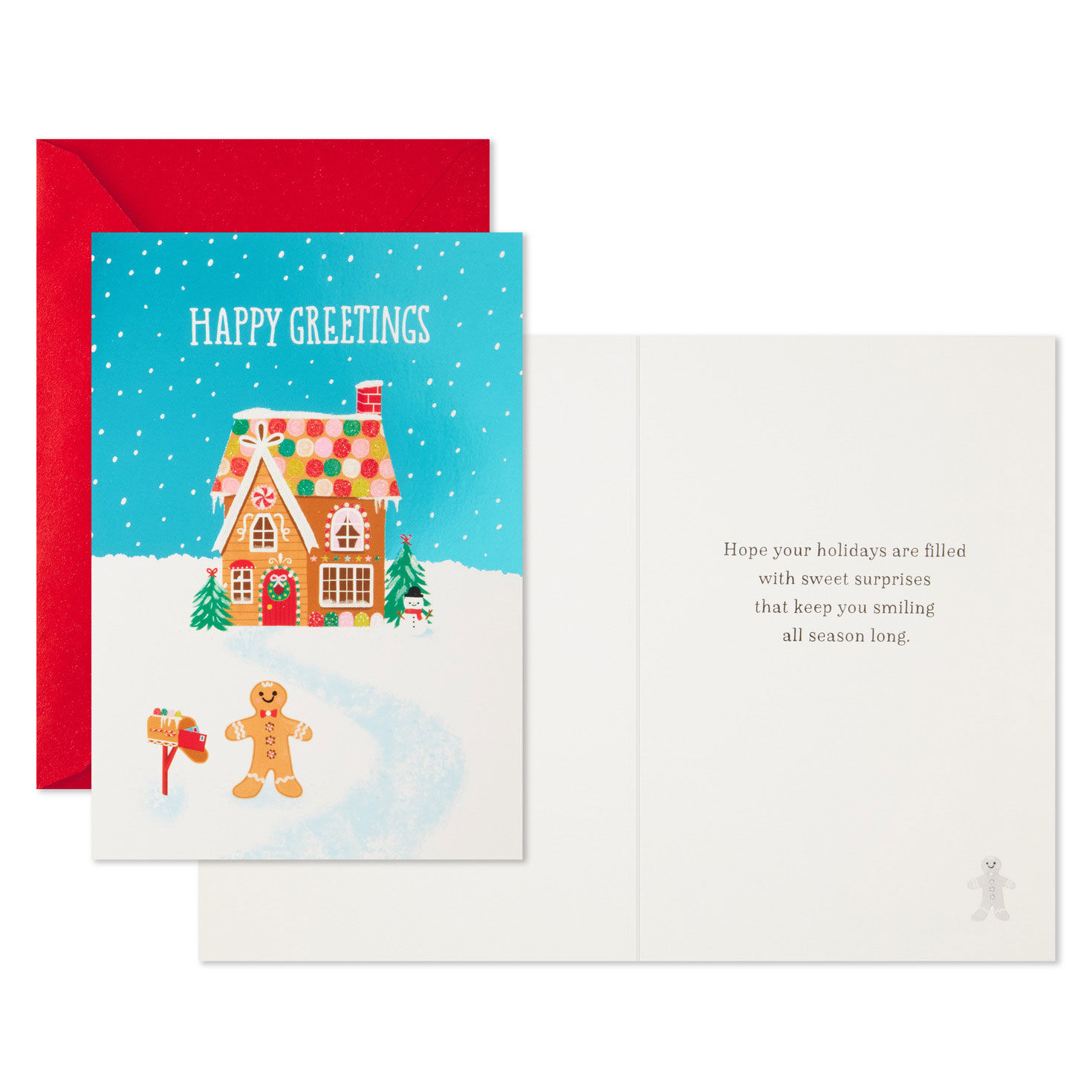 Gingerbread House Boxed Christmas Cards Card Front with Sentiment image number 3
