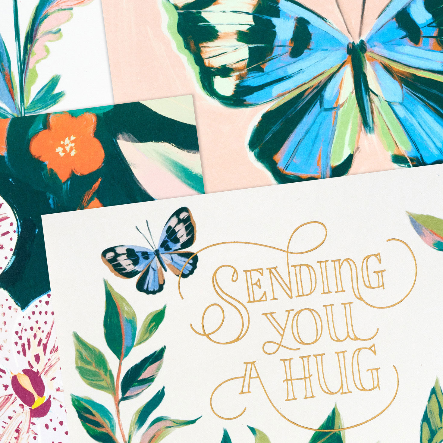 Flowers and Vines Thinking of You Cards Assortment closeup detail image number 5