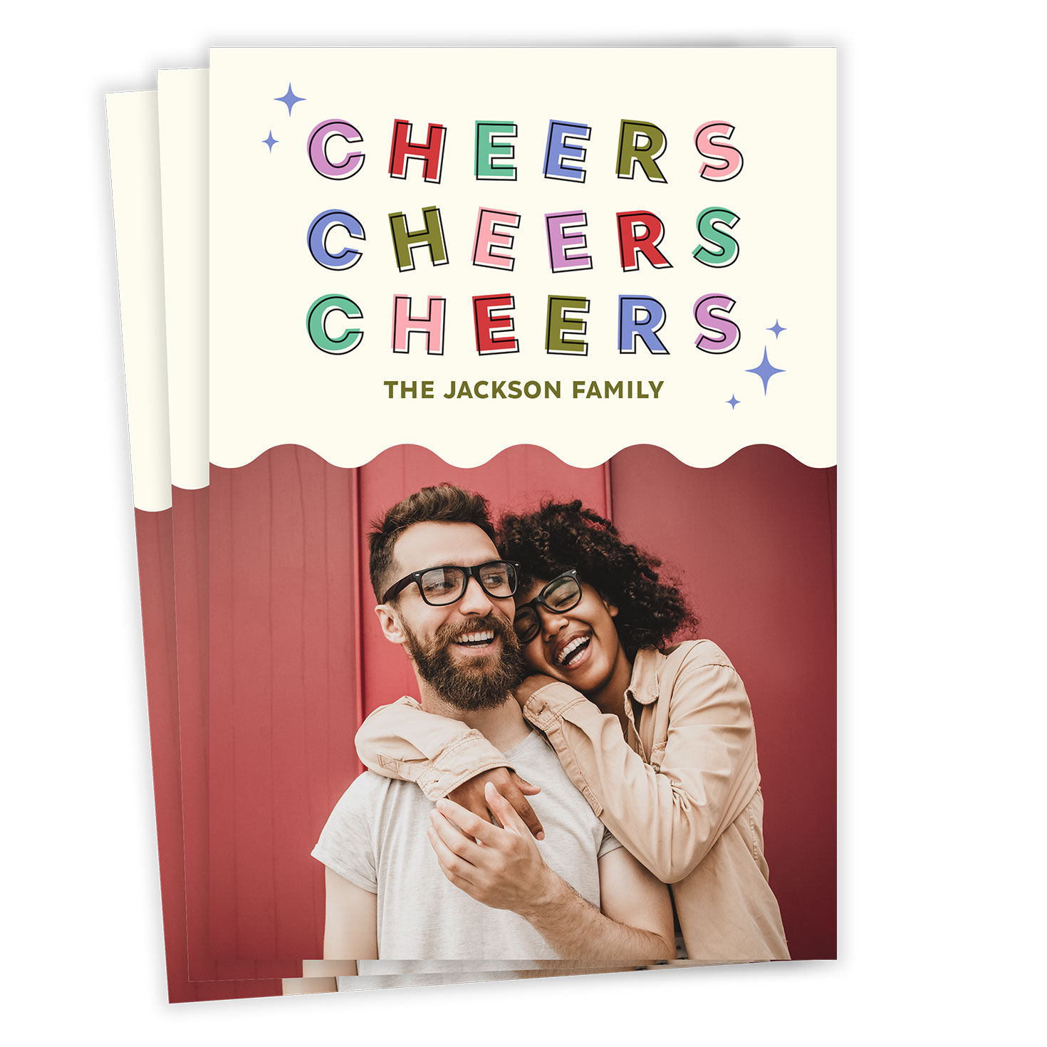 Cheers Flat New Year Photo Card