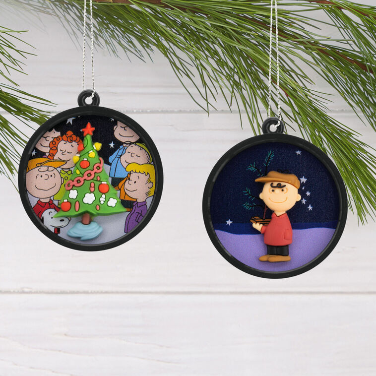 Mini Peanuts® Scenes Shatterproof Hallmark Ornaments, Set of 4, , large image number 2