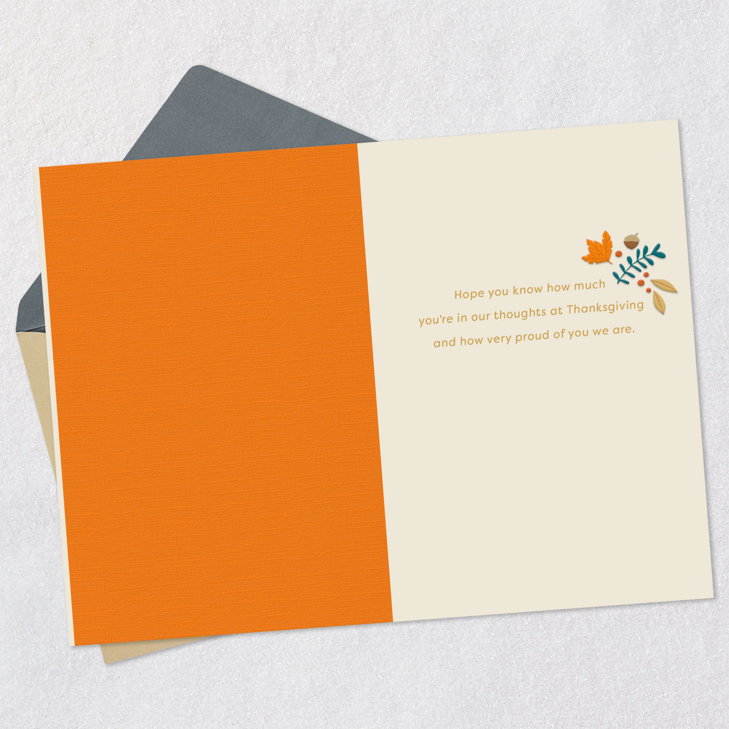 Thanksgiving Card for Military Service Member Open card with envelope image number 3