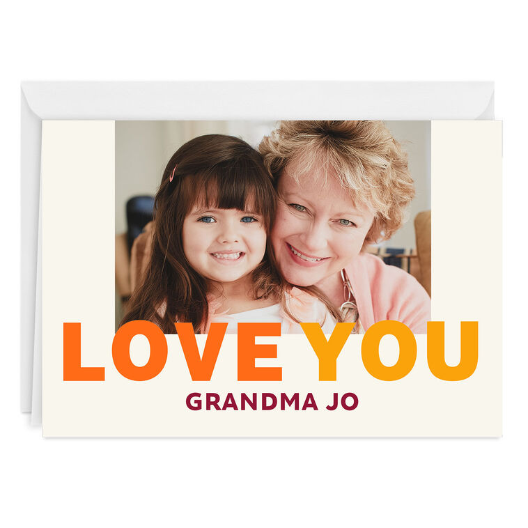 Personalized Bold and Bright Love You Photo Card