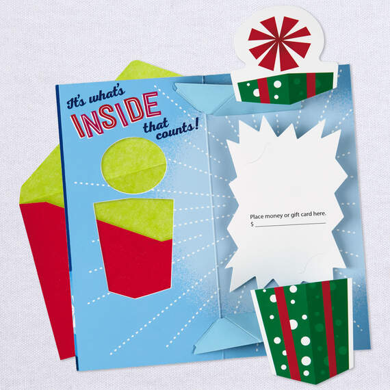 It's What's Inside That Counts Money Holder Pop Up Christmas Card, , large image number 3