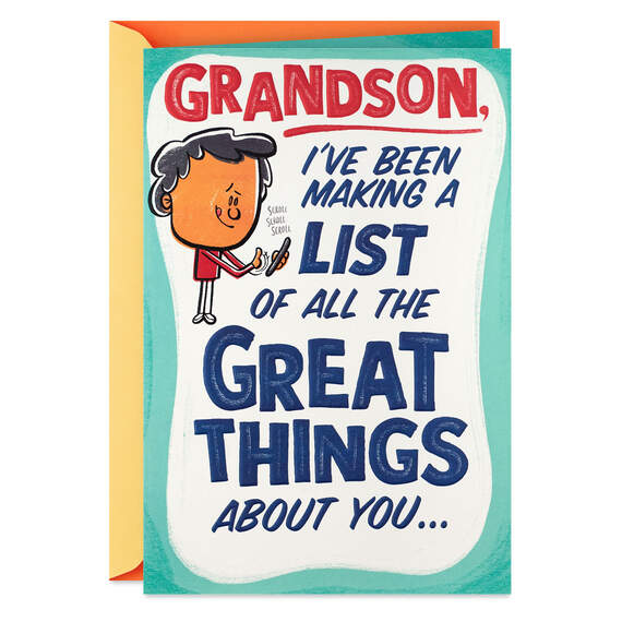 You're Great Birthday Card for Grandson