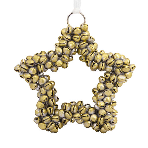 Silver-Gold Jingle Bell Star Metal Hallmark Ornament, 