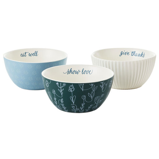 DaySpring Give Thanks Ceramic Bowls, Set of 3, 