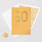 Gold Foil on Tan Signature Fiftieth Birthday Card Card Front with Envelope and Gold Seal image number 6